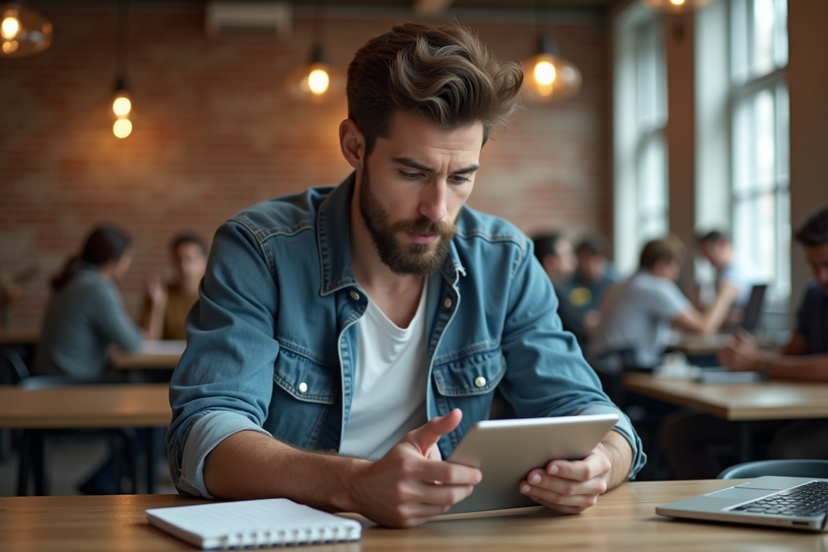 Homme en coworking lors d