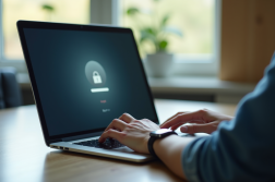 Personne travaillant sur un ordinateur portable en journée