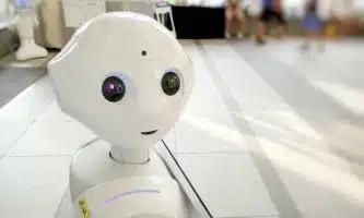 white robot action toy